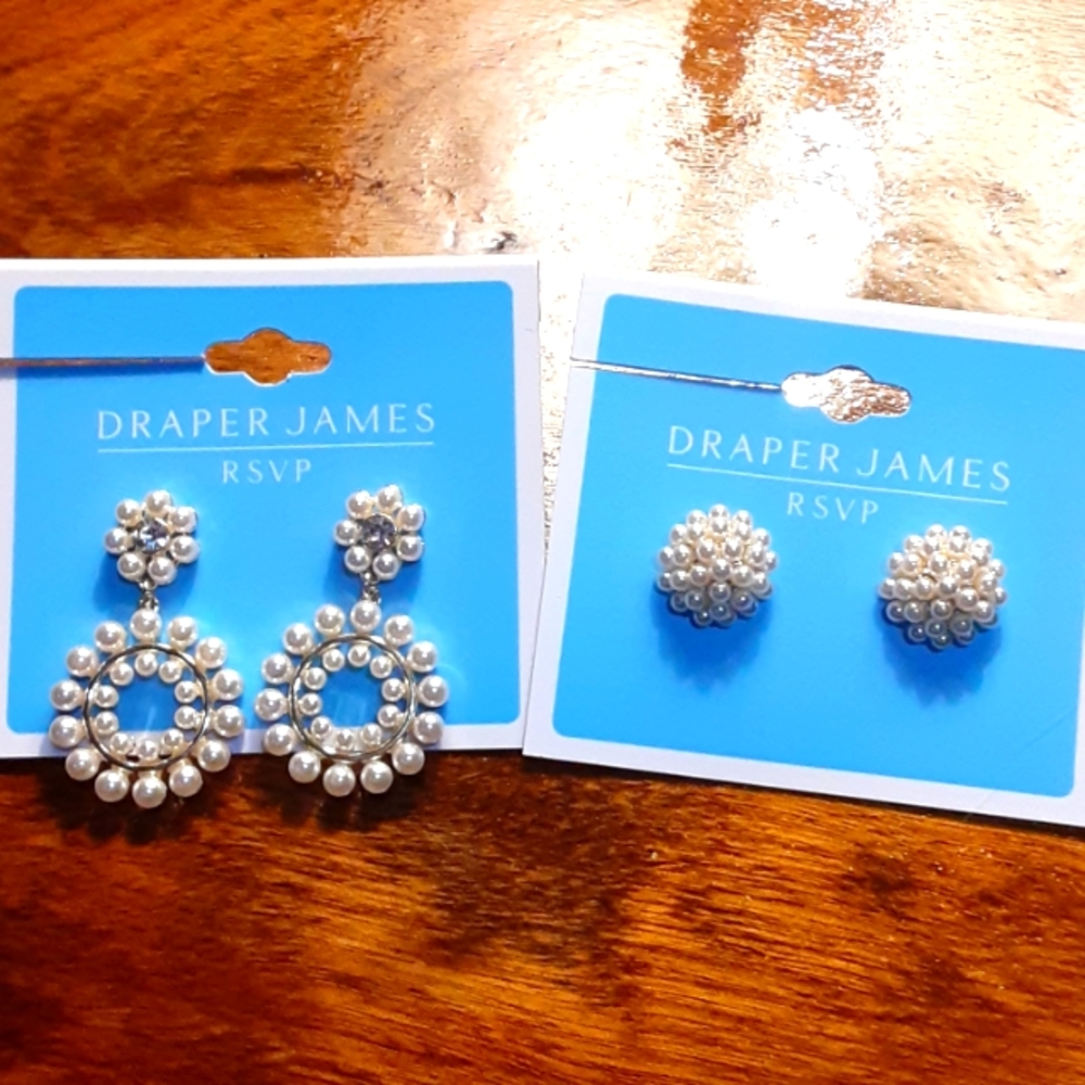 Draper James RSVP Gold & Pearl Earring Set's